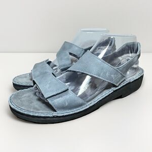 NAOT‎ Enid Gray Hook & Loop Vintage Slate Comfort Sandals Women US 10-10.5 EU 41